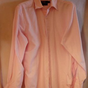 Polo Ralph Lauren Dress Shirt Men's 17-35 Pink Lowell 100% Two Ply Cotton French
